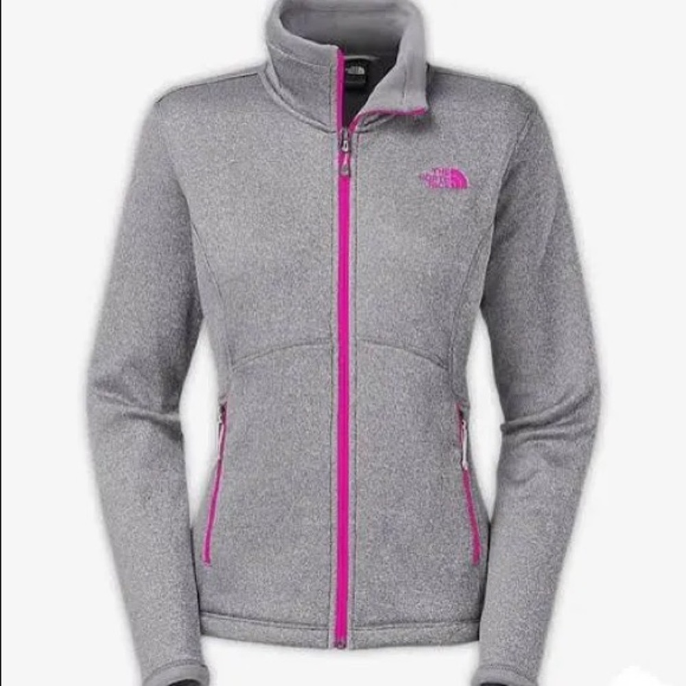NEW The North Face Agave Jacket - gray & pink XS zip up winter & fall jacket